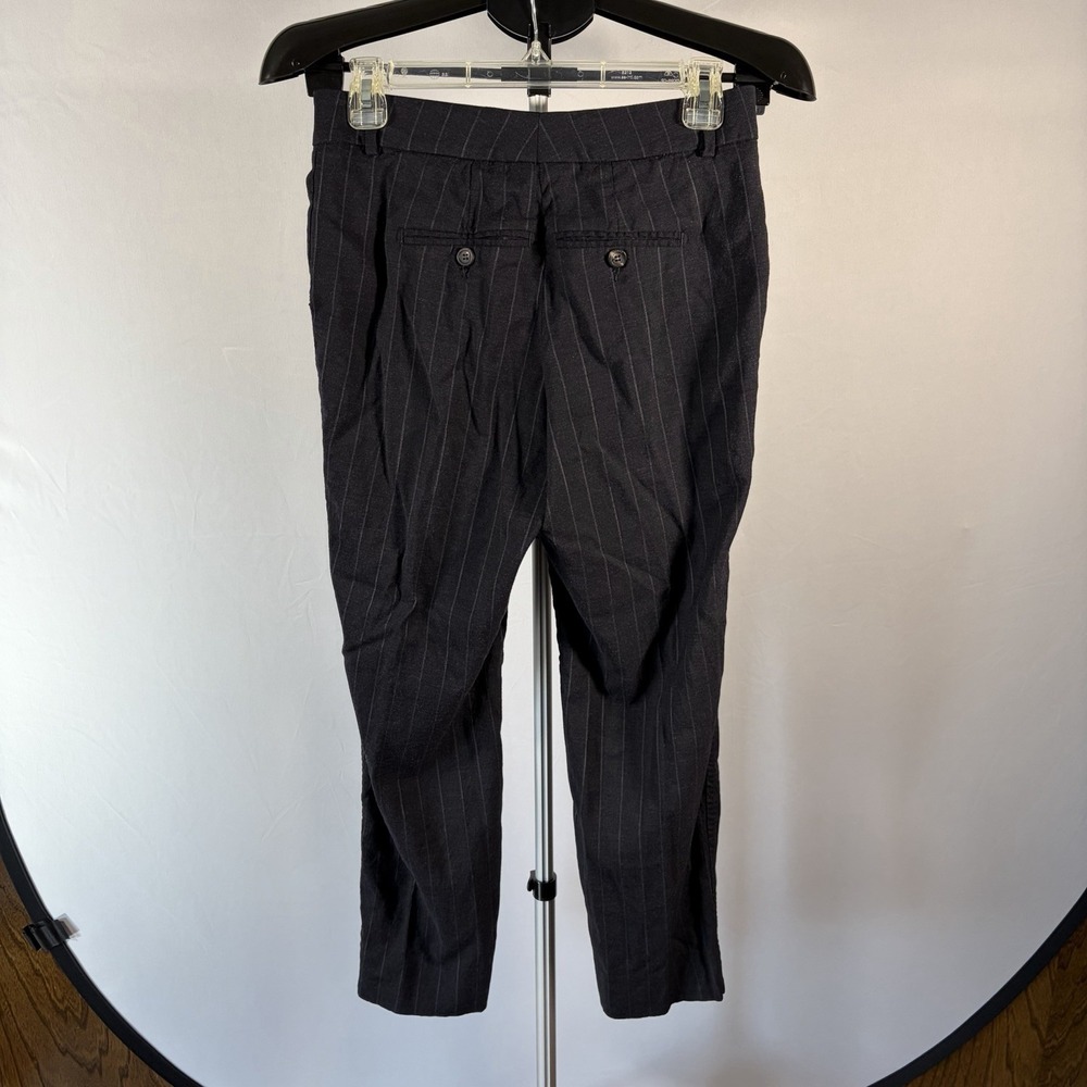 Peserico Fleece Wool Blend Pinstripe Ankle Pants Italy Sz 46 US 10 Academia Work - Picture 2 of 13